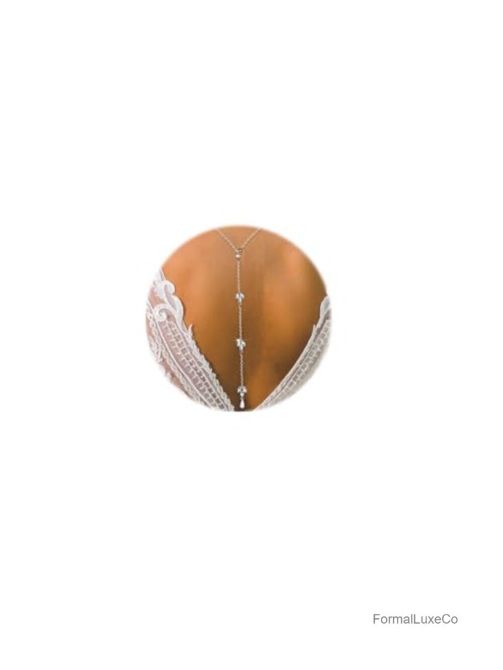 Adjustable Crystal Back Chain Necklace for Backless Dress Bridal Pearl Drop